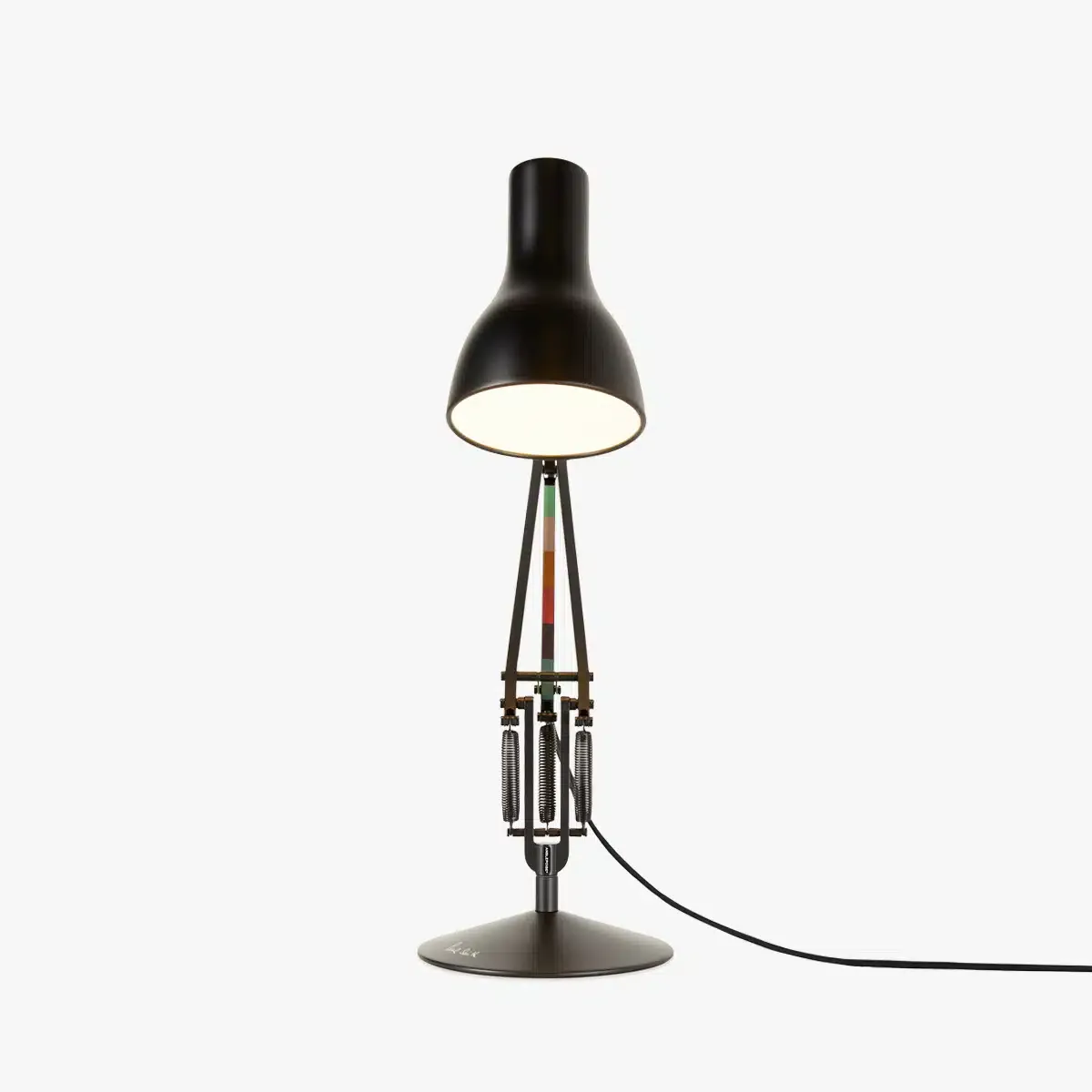 Anglepoise's Type 75 collection page showing the desk lamp in several finishes