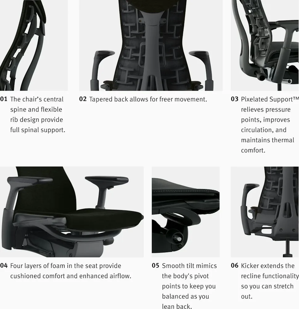 Product photograph of the Herman Miller Embody from Herman Miller's own page