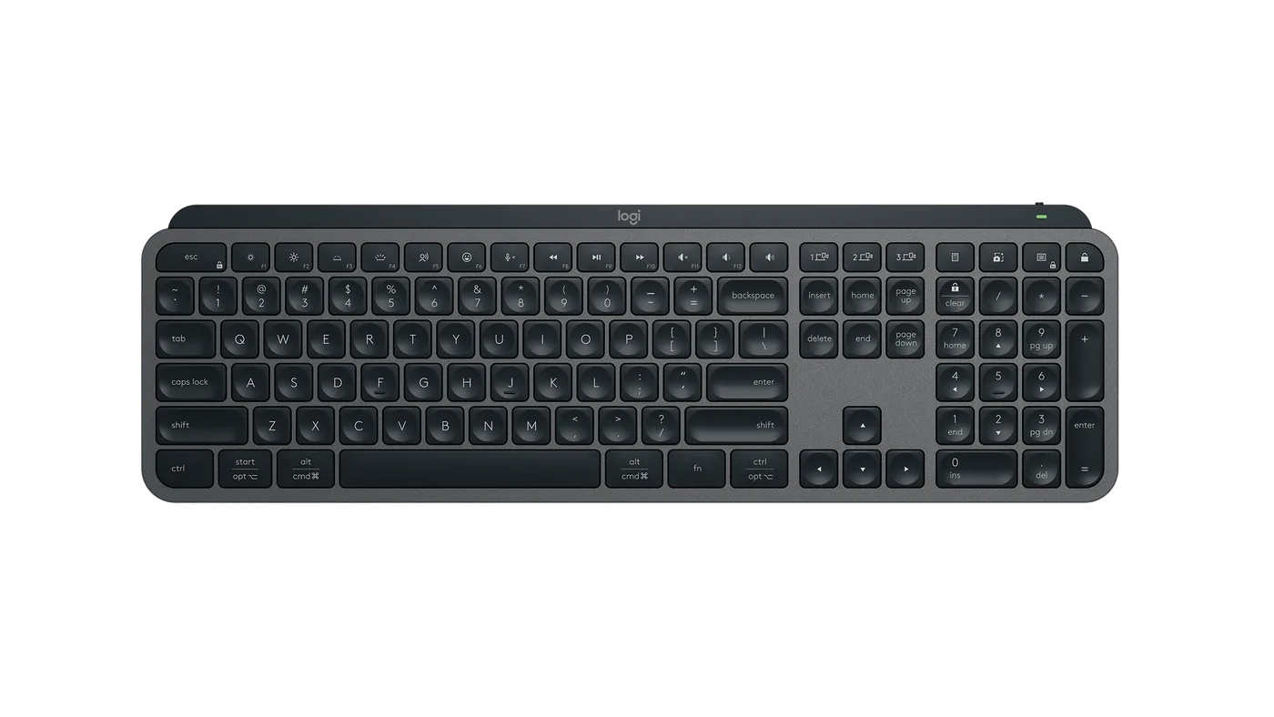 Logitech's product page for the MX Keys S wireless keyboard in graphite
