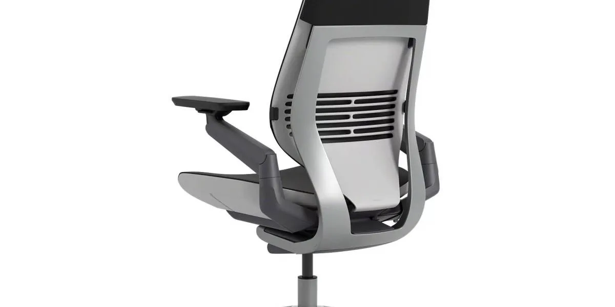 Steelcase product photograph of the Gesture chair showing the articulated armrests