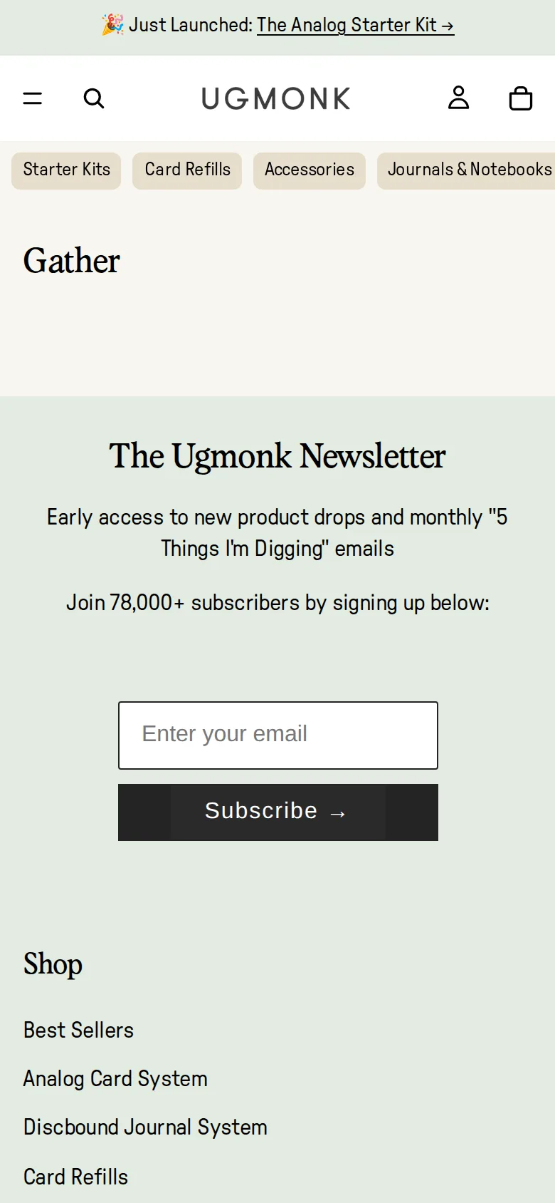 Ugmonk Gather Desk Organizer on Ugmonk's site, viewed on a phone