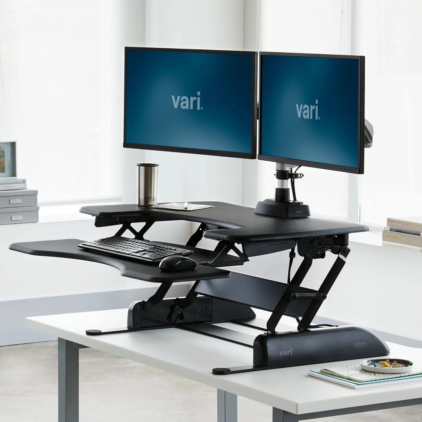 Vari's product photograph of the VariDesk Pro Plus 36 desk converter in black