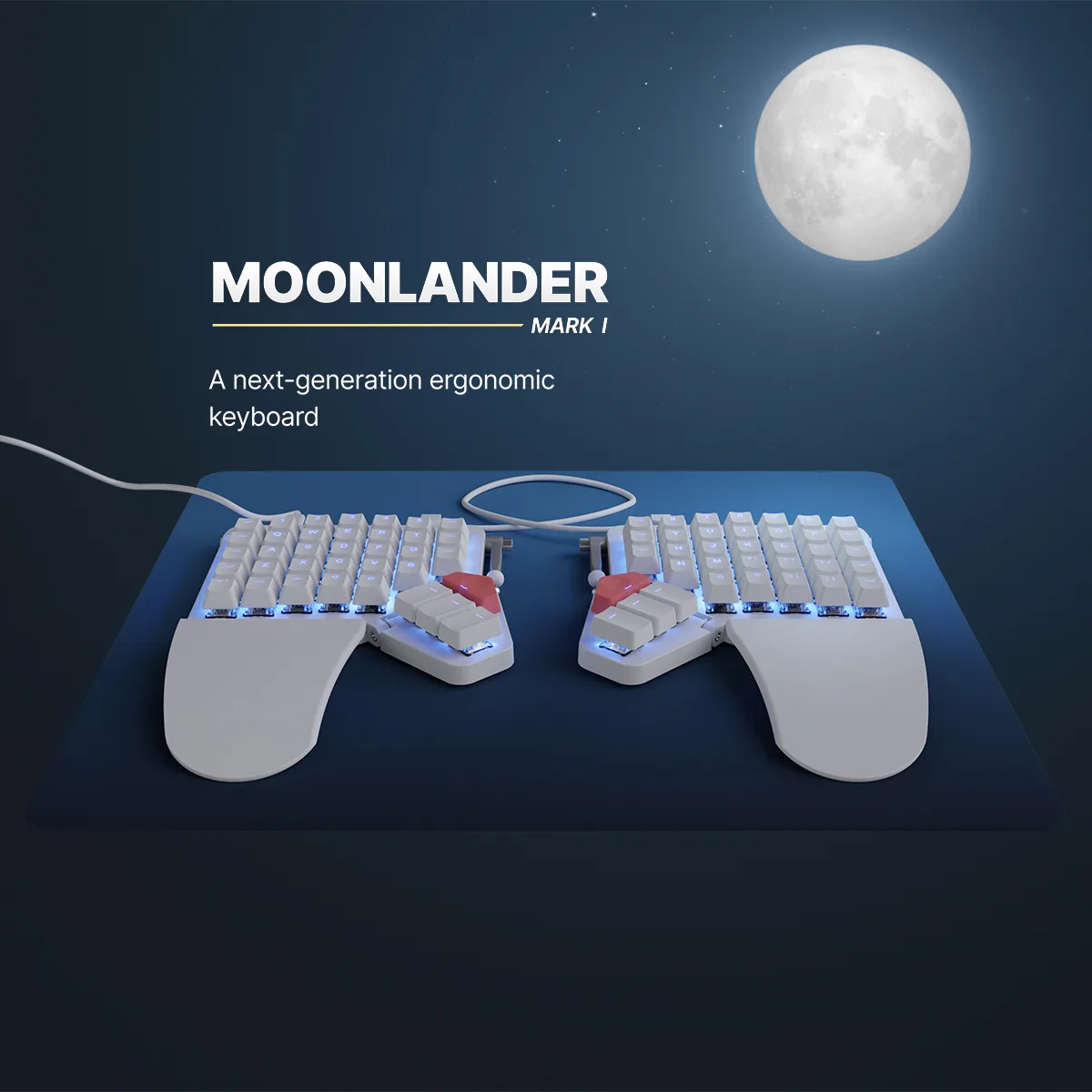 ZSA's product page for the Moonlander Mark I split ergonomic keyboard